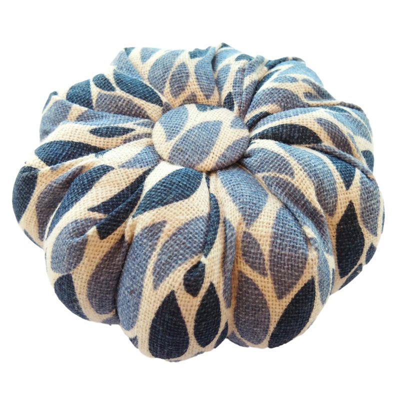 CUSHYSTORE Leave Navy Large Pincushion Pin Needle Cushion Pumpkin Safety for Sewing Sewer Gift 3.5" - Image 2